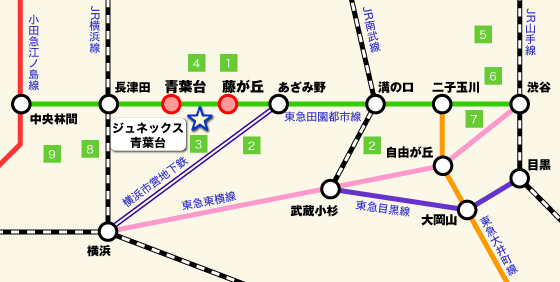 ジュネックス青葉台の地図